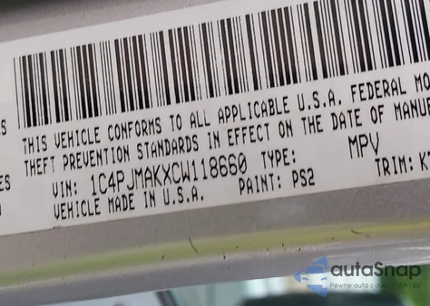 2012 Jeep Liberty Sport z USA, uszkodzony, nr VIN 1C4PJMAKXCW118660